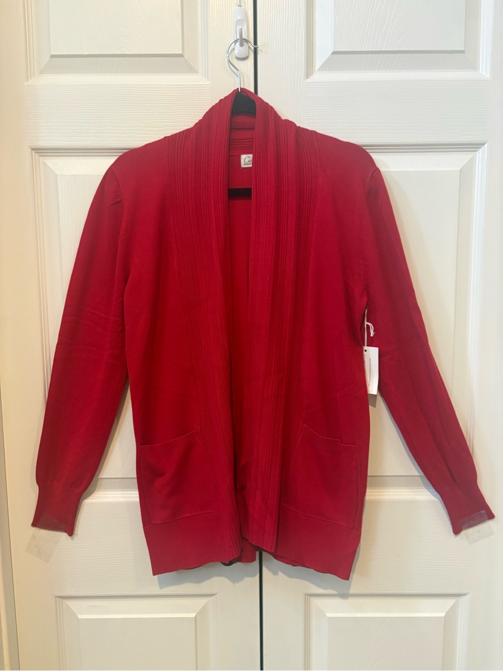 New with tag - Cielo Women's Red Cardigan with front pockets. Size: Medium